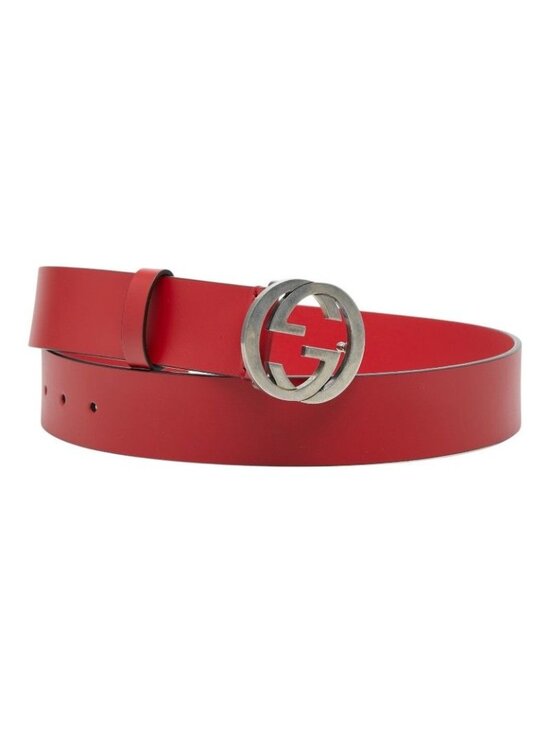 Gucci Interlocking Logo Belt Red Leather main image 6